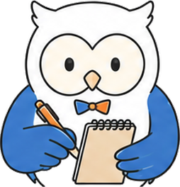 メモに書きこむふくろう